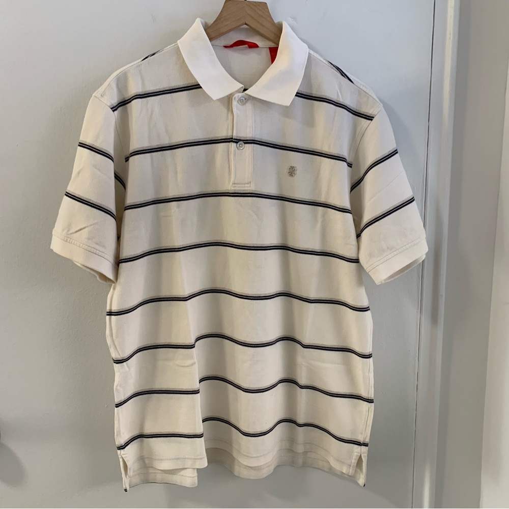 Izod golf men’s Classic Striped Polo Shirt size large